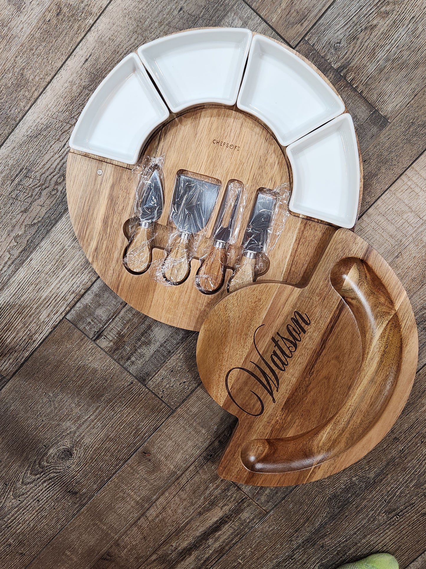 Custom Engraved Charcuterie Board Set