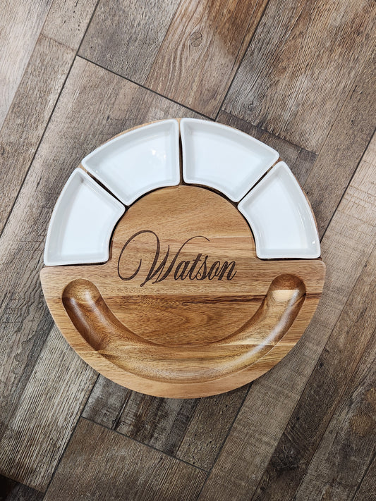 Custom Engraved Charcuterie Board Set