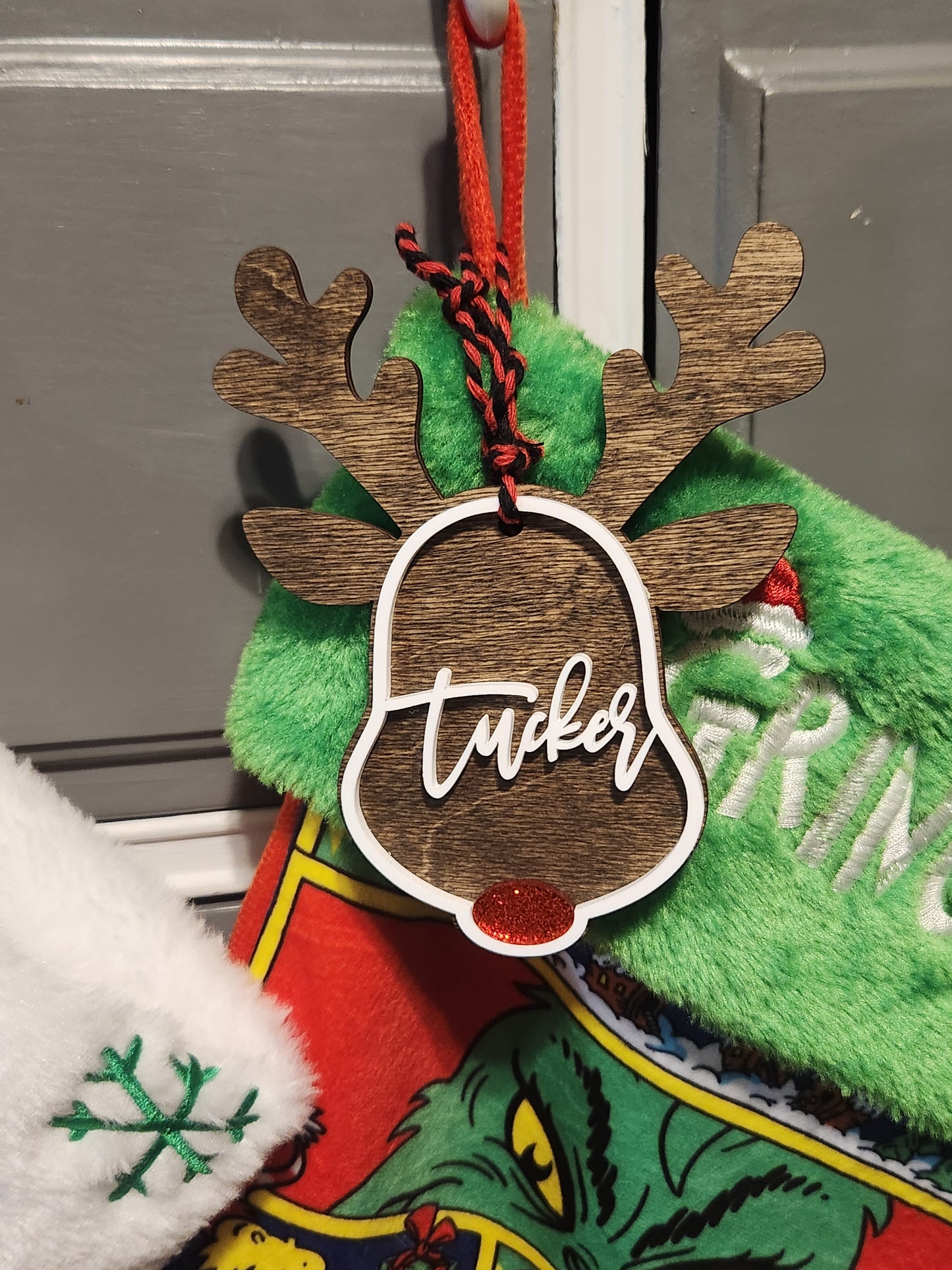 Custom Reindeer Stocking Tag